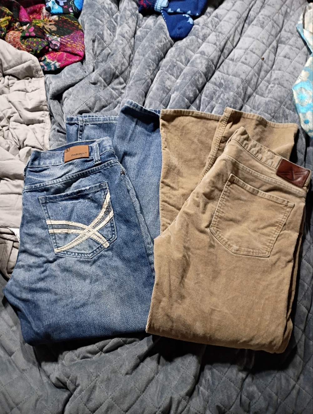 2 Pairs FlyPaper Denim Jeans Dockers Khaki Corduroy Pants 36x30 Lot Bundle Mens